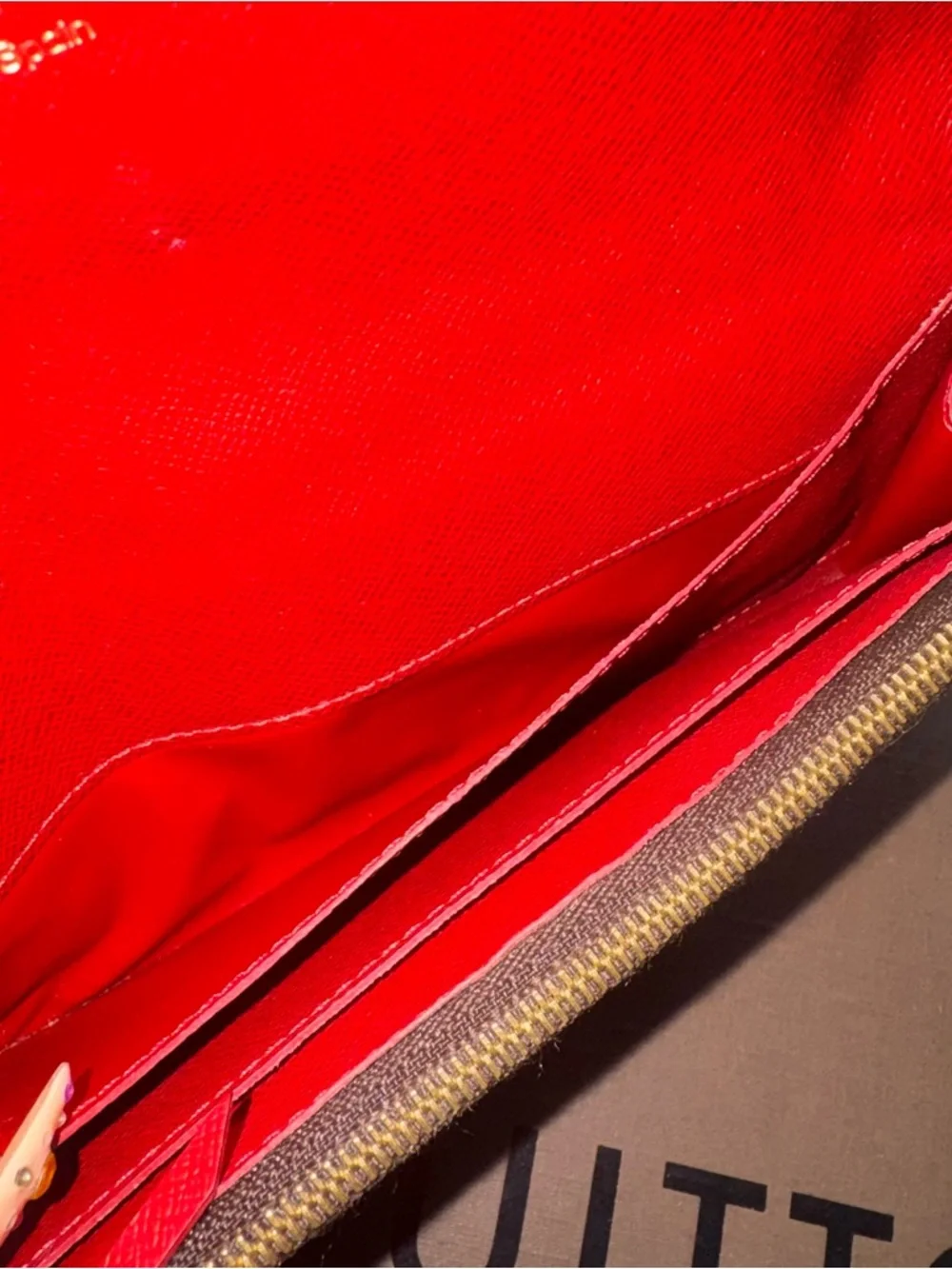 Louis Vuitton Emilie Wallet Damier Ebene Red Interior Long Wallet - Picture 7 of 10